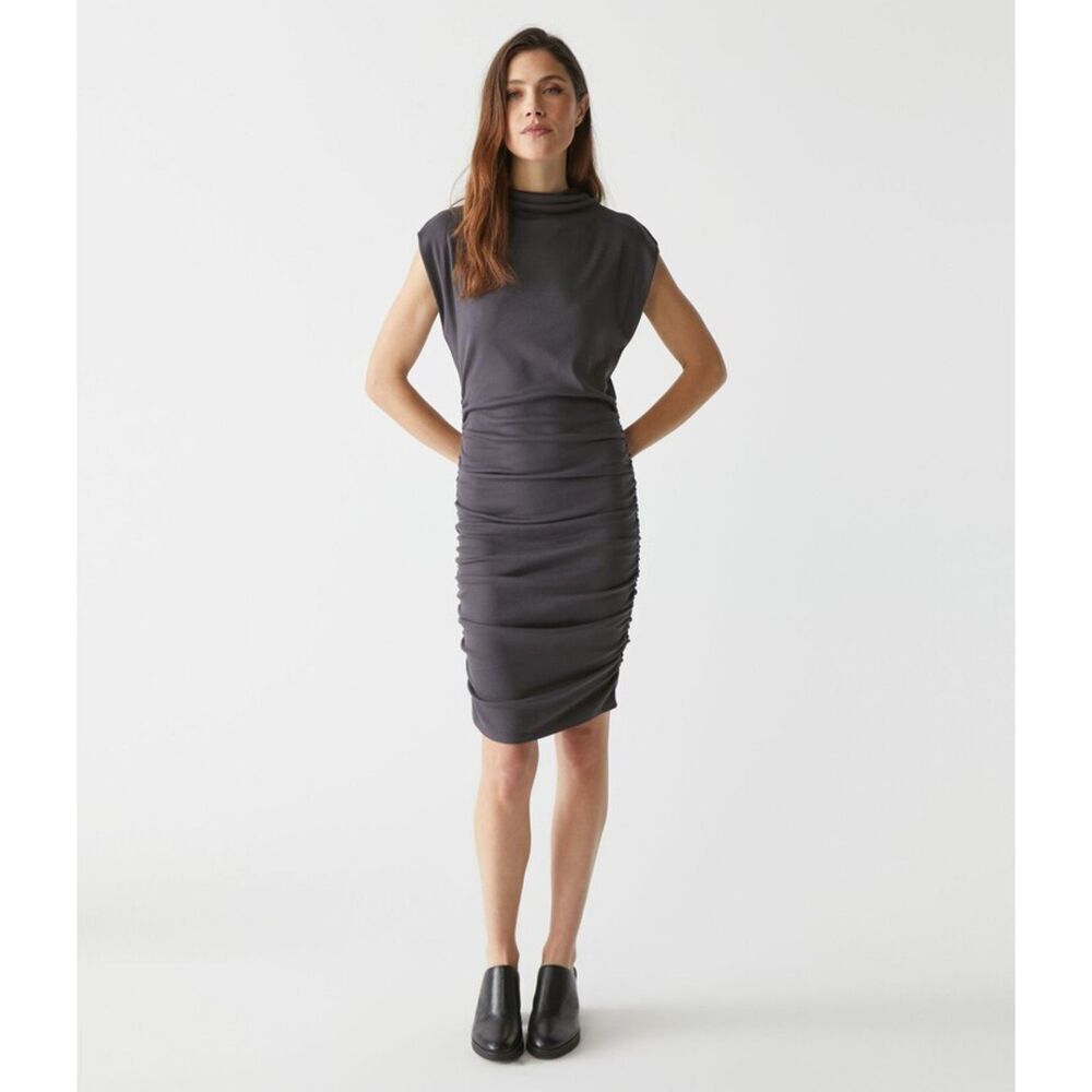 Michael‎ Stars Gia Ribbed Power Shoulder Dress | Size M